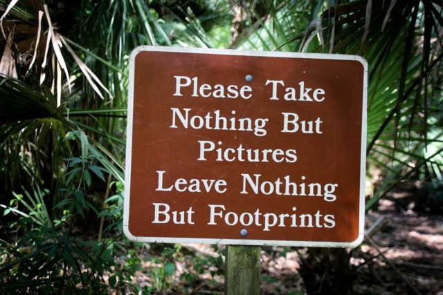 Sign in forest reading please take nothing but pictures leave nothing but footprints