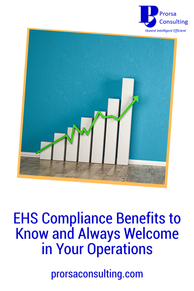 EHS Compliance Benefits Pinterest Pin with bar graph increasing from left to right