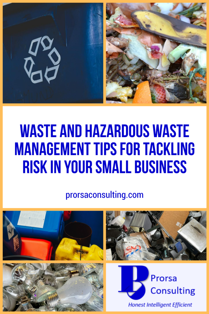 Waste and hazardous waste management PIN 1 collage of waste handling activities.